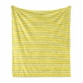 thumbnail image 1 of Stripe Soft Flannel Fleece Blanket, Yellow Tones Simple Horizontal Symmetric Stripes Summer Inspired Fresh Energy Art, Cozy Plush for Indoor and Outdoor Use, 70" x 90", Mustard Cream, by Ambesonne, 1 of 6