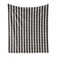 thumbnail image 1 of Stripe Soft Flannel Fleece Throw Blanket, Classy Retro Pattern of Repeating Ornament with Geometrical Elements, Cozy Plush for Indoor and Outdoor Use, 50" x 60", Eggshell Charcoal Grey, by Ambesonne, 1 of 6