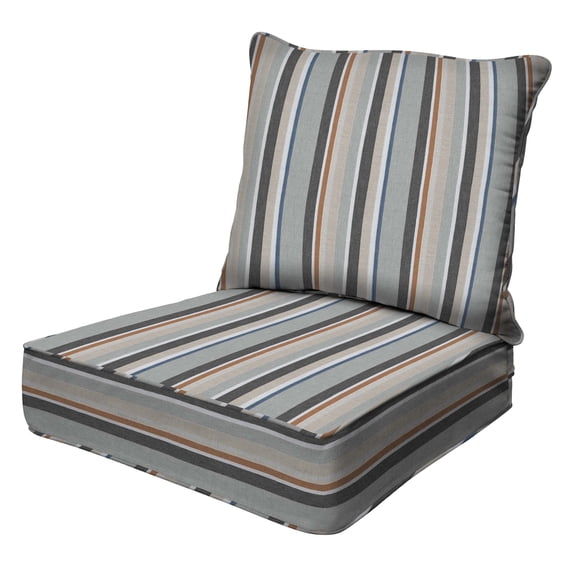 Stripe Stone Beige Deep Seating Cushion Set