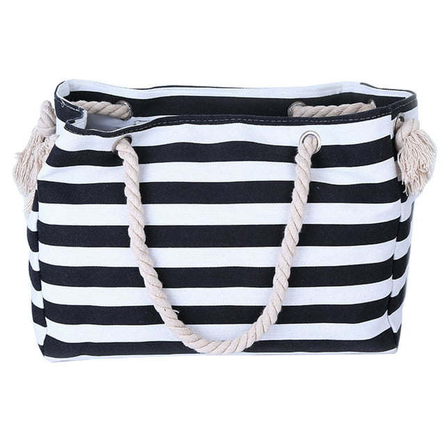 Stripe Storage Bag Portable Travel Beach Bag for Women Tote Bags ...