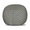 thumbnail image 1 of Stripe Storage Toy Bag Chair, Optical Illusion Style Graphic with Nested Rhombus Shape Pattern, Stuffed Animal Organizer Washable Bag, Small Size, Eggshell Charcoal Grey, by Ambesonne, 1 of 3