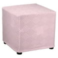 thumbnail image 1 of Stripe Stretch Ottoman Cover Square Fit Length 14"-17", Small, Light Pink, 1 of 6