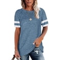 thumbnail image 1 of Stripe T-Shirt for Women Short Sleeve Round Neck Casual Tee, 1 of 1