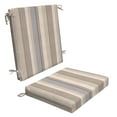 thumbnail image 1 of Stripe Taupe Midback Dining Chair Cushion, 1 of 8