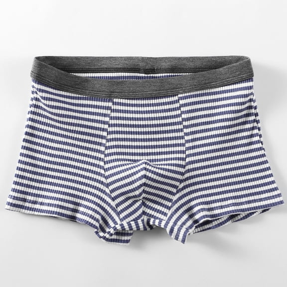 Stripe Underwear for Men Boxer Briefs Casual Stretchy Slim-Fit Mid Waisted Breathable Going-Out Athletic Workout Boxers Shorts