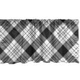 thumbnail image 1 of Ambesonne Stripe Valance Pack of 2, Diagonal Hatched Polygons, 54"X12", Charcoal Grey White, 1 of 4