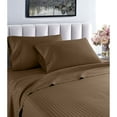 thumbnail image 1 of Striped 1200 TC Egyptian Cotton Deep Pocket Bed Sheet Set Chocolate Hypoallergenic,Fully Elasticized Fitted Sheet,Cooling Full Modern & Contemporary, 1 of 4