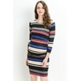 thumbnail image 1 of Striped 3/4 Sleeve Maternity Nursing Bodycon Dress, 1 of 5