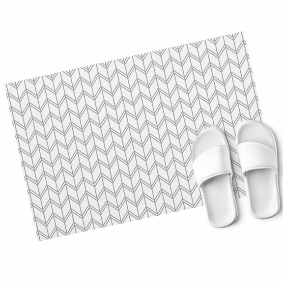 Striped Abstract Door Mat Chevron Pattern Gray Line Simplicity Non Slip Absorbent Entrance Mat Washable Low Profile Indoor Doormat for Front Door Entryway Entry 16"x24"