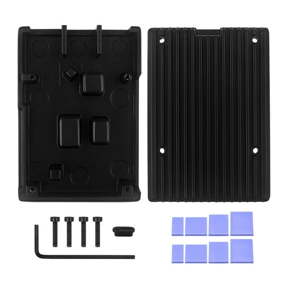 Striped Aluminum Case for Raspberry Pi5 Metal Case