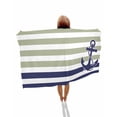 thumbnail image 1 of Striped Anchor Beach Towels Oversized Super Absorbent, Navy Blue Nautical Sage Green Geometric Lightweight Bath Towel Quick Dry Sets For Bathroom/Pool/Rv Camping/Beach Play/Gym Room/Picnic 31"x62", 1 of 8