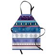 thumbnail image 1 of Striped Apron Horizontal Mixed Christmas Elements Design with Dots Snowflakes Stars Retro Image, Unisex Kitchen Bib Apron with Adjustable Neck for Cooking Baking Gardening, Multicolor, by Ambesonne, 1 of 3