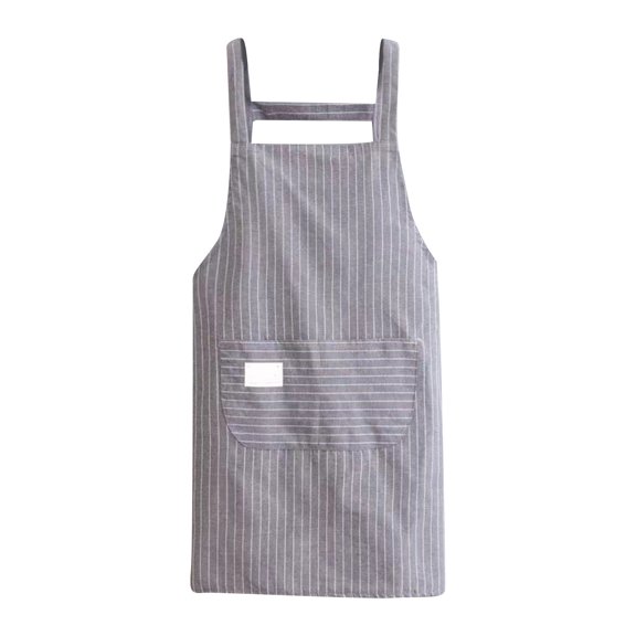 Striped Aprons, Dirt-proof Durable Restaurant Aprons for Women with Extra Lage Pockets, Washable Cooking Aprons Suitable for Kitchen Gardening, Cooking Aprons for Women Men, 1Pc(Grey,27.5x27")