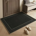 thumbnail image 1 of Striped Area Rug, 2x3 Small Carpet for Living Room, Non Slip Bedroom Carpet Machine Washable, Soft Polyester Entryway Rug for Home Office, Black Accent Mat, 1 of 6