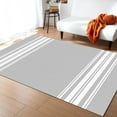 thumbnail image 1 of Striped Area Rug 4'x6' Farmhouse Gray White Stripe Washable Area Rugs Non Shedding Floor Carpet Rubber Backing Non-Slip Indoor Mats for Living Room Bedroom Kitchen, 1 of 8