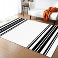 thumbnail image 1 of Striped Area Rug 5'x7' Colorful Stripes Black Wood Texture White Washable Area Rugs Non Shedding Floor Carpet Rubber Backing Non-Slip Indoor Mats for Living Room Bedroom Kitchen, 1 of 8