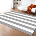 thumbnail image 1 of Striped Area Rug 5'x7' Gray and White Stripe Washable Area Rugs Non Shedding Floor Carpet Rubber Backing Non Slip Indoor Mats for Living Room Bedroom Kitchen, 1 of 8