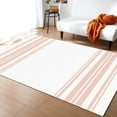 thumbnail image 1 of Striped Area Rug 5'x8' Colorful Stripes Pink Wood Texture White Washable Area Rugs Non Shedding Floor Carpet Rubber Backing Non-Slip Indoor Mats for Living Room Bedroom Kitchen, 1 of 8