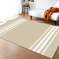 thumbnail image 1 of Striped Area Rug 5'x8' Farmhouse Khaki White Stripe Washable Area Rugs Non Shedding Floor Carpet Rubber Backing Non-Slip Indoor Mats for Living Room Bedroom Kitchen, 1 of 8