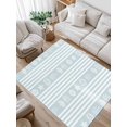 thumbnail image 1 of Striped Area Rug for Bedroom 5x7 Ft Ocean Light Blue Starfish Shell Jellyfish Coral Super Soft fuzzy Throw Rug Non-Slip Fluffy Plush Indoor Floor Carpet for Living Room Nursery Home Decor, 1 of 8