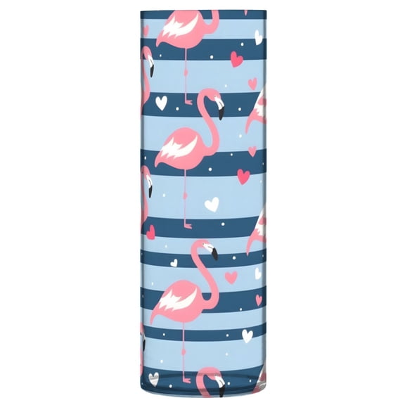 Striped Background Flamingo Vase Flower Vase Clear Unbreakable Plastic Tall Decorative 11.8in