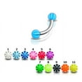 thumbnail image 1 of Striped Ball Eyebrow Ring/Cartlige Tragus/Nipple/Snake Eyes UV Acrylic 16G (1.2mm) (Magenta & Purple), 1 of 2