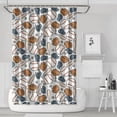 thumbnail image 1 of Striped Baseball Items Pattern Shower Curtain 72"x72" ,Bathroom Decorative Shower Curtains Set with 12 Hooks,Modern Waterproof Washable Shower Curtain, 1 of 6