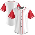 thumbnail image 1 of Striped Baseball Jersey Shirt for Men Stripes Baseball Shirts Sports Uniform, 1 of 5