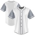 thumbnail image 1 of Striped Baseball Jersey Shirt for Men Stripes Baseball Shirts Sports Uniform, 1 of 5