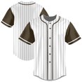 thumbnail image 1 of Striped Baseball Jersey Shirt for Men Stripes Baseball Shirts Sports Uniform, 1 of 5
