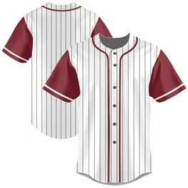 Red Baseball Jersey for Men Blank Baseball Jersey Button Down Shirts Walmart