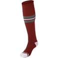 thumbnail image 1 of Striped Baseball Sock - CARDINAL, GREY, WHITE - XS, 1 of 1