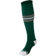 thumbnail image 1 of Striped Baseball Sock - FOREST GREEN, GREY, WHITE - L, 1 of 1