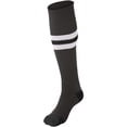 thumbnail image 1 of Striped Baseball Sock - GRAPHITE, WHITE, BLACK - L, 1 of 1