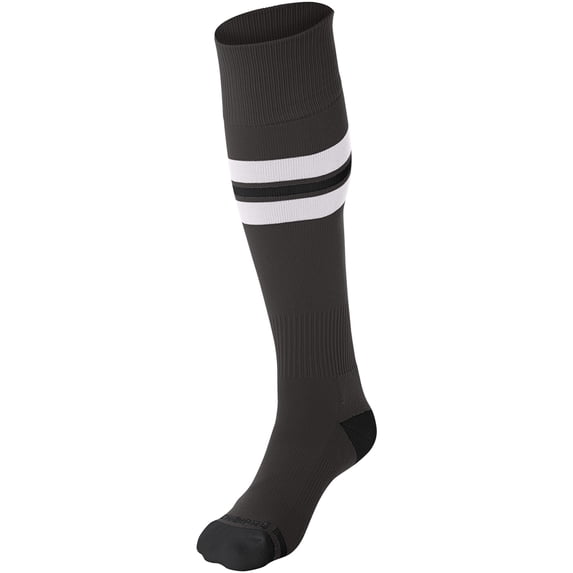 Striped Baseball Sock - GRAPHITE, WHITE, BLACK - L