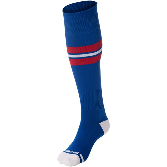 Striped Baseball Sock - ROYAL, SCARLET, WHITE - XS