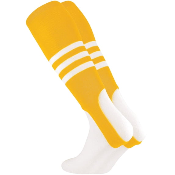 Striped Baseball Stirrups Pattern B (Gold/White, Large)