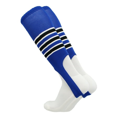Striped Baseball Stirrups Pattern D (Royal/White/Black, Medium)