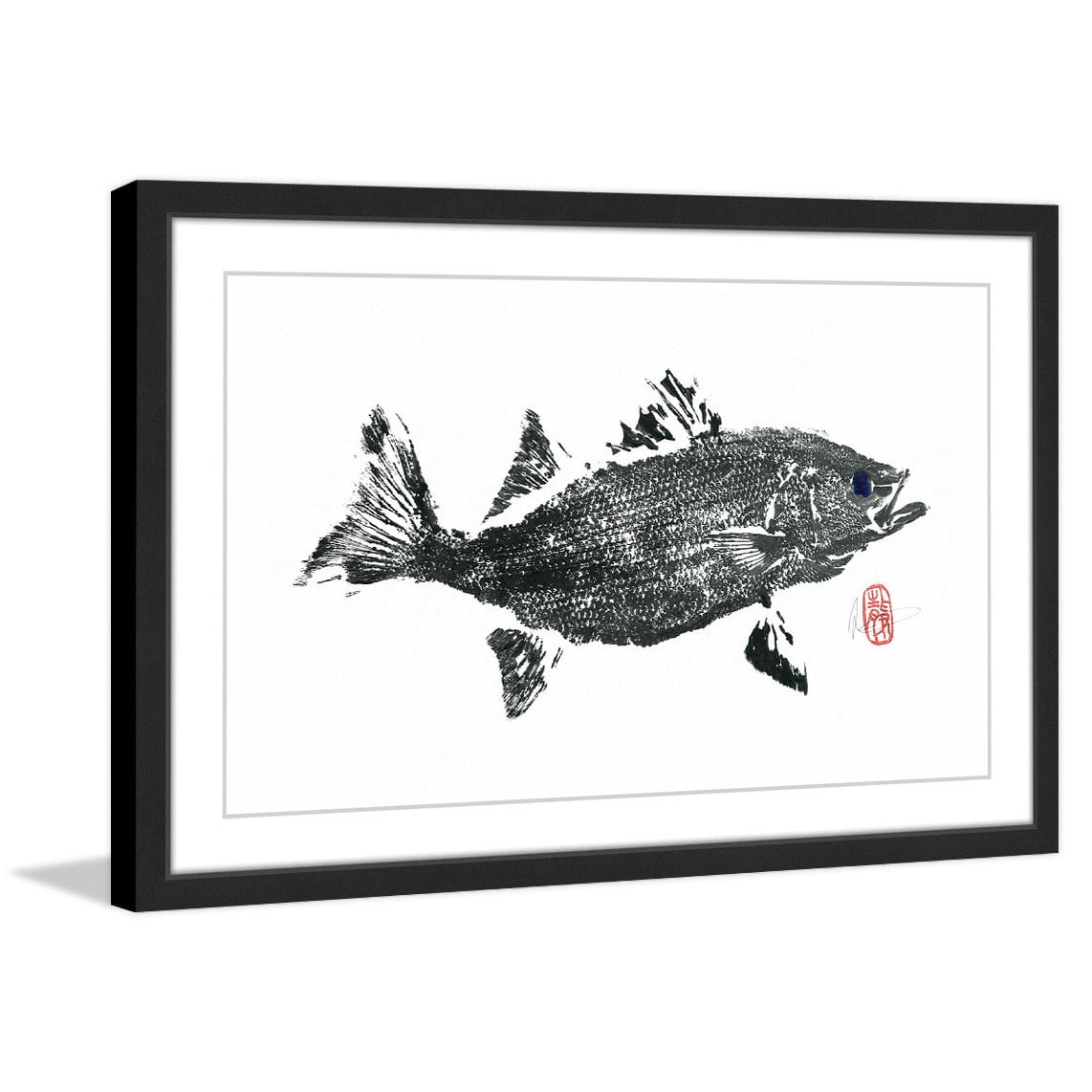 Marmont Hill 'Striped Bass' Framed Painting Print