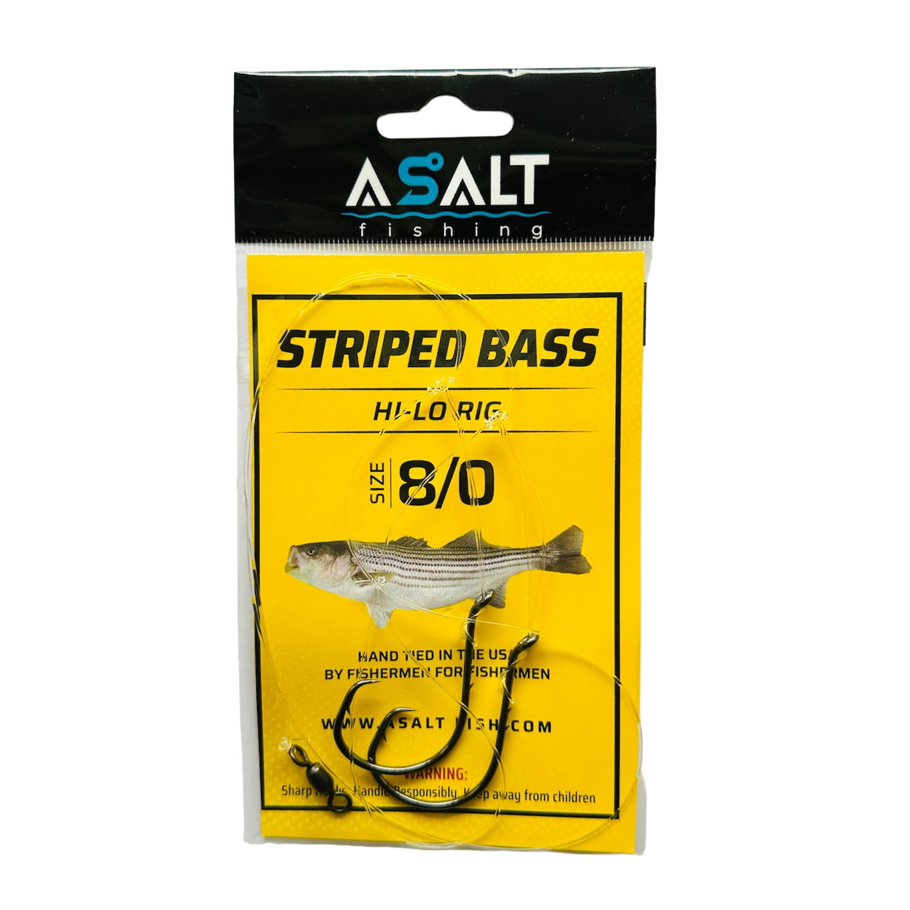 Bass Fishint Rigs Asalt Fishing 8/0 Hi-Lo Striped Bass Fishing Rig with Circle Baitholder ...