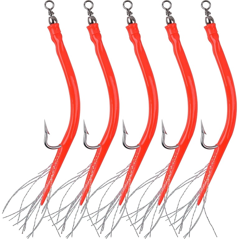 Striped Bass Trolling Tube Fishing Lure Saltwater Classic Fish Teaser Rig with Stainless Steel Hook Barrel Swivel Striped Bass Trolling Tube Fishing Lure Saltwater Classic Fish Teaser Rig with Stainless Steel Hook Barrel Swivel