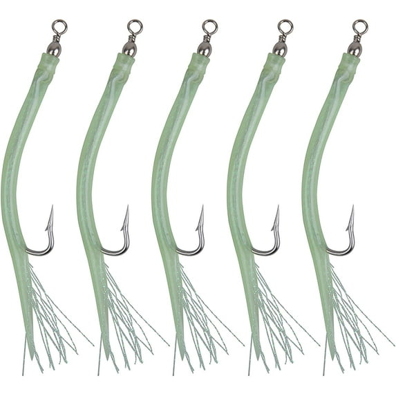 Striped Bass Tube Lures Cod Rig Tube Teaser with Stainless Steel Hook Swivel