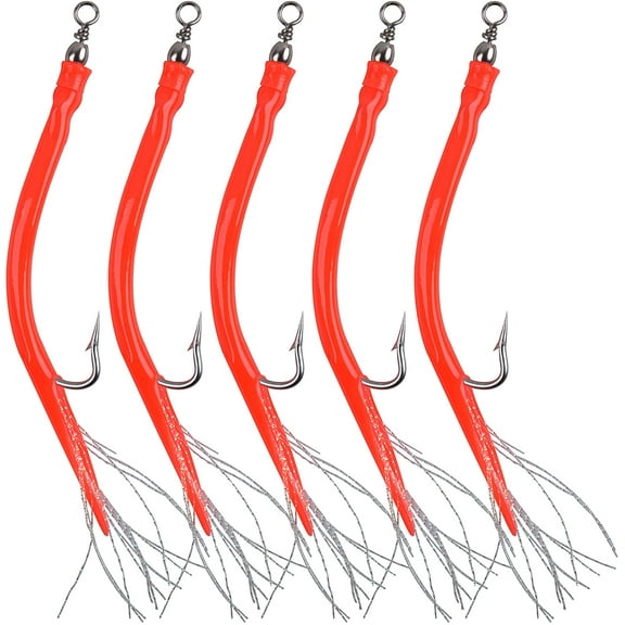 Striped Bass Tube Lures Cod Rig Tube Teaser with Stainless Steel Hook Swivel