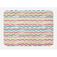 thumbnail image 1 of Striped Bath Mat, Pop Art Parallel Wavy Rough Lines Flush Brush Strokes Shaggy Groovy Boho Design, Non-Slip Plush Mat Bathroom Kitchen Laundry Room Decor, 29.5 X 17.5 Inches, Multicolor, Ambesonne, 1 of 2