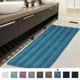 thumbnail image 1 of PrimeBeau Microfiber Chenille Absorbent Bath Rug, Non-Slip, Extra Soft, Turquoise Blue, 47 x 17 inch, 1 of 7