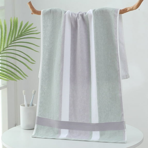 Striped Bath Towel 13x28 Inch | Thick Absorbent Cotton | Soft Multicolor Household Towel • Quick Dry • Durable Spa Beach Gym Use • Luxurious Feel | 1-Pack
