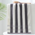 thumbnail image 1 of Striped Bath Towel 29x13 in | Soft Thick Cotton | Highly Absorbent Quick Dry | Versatile for Bathroom, Gym, Spa, Pool | Gray, Pink, Coffee | Durable, Luxurious Feel, 1 of 6
