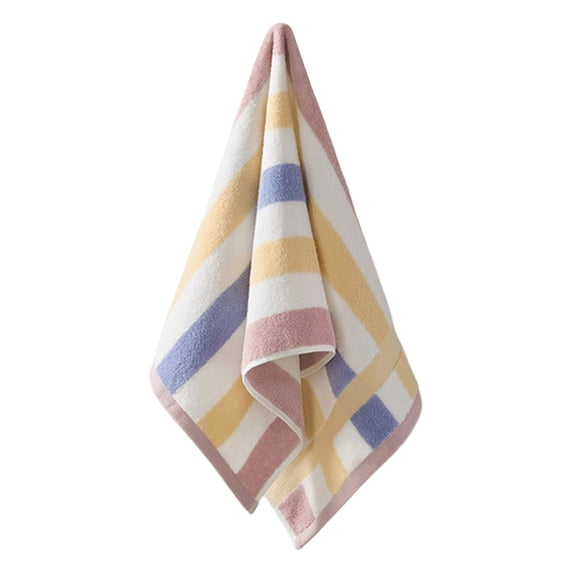 Striped Bath Towels (1pc, 24"x12") - Quick Dry | Absorb | Lightweight | Soft, Cotton Bath Towels, Decorative Bath Towel with Hanging Loops, Purple