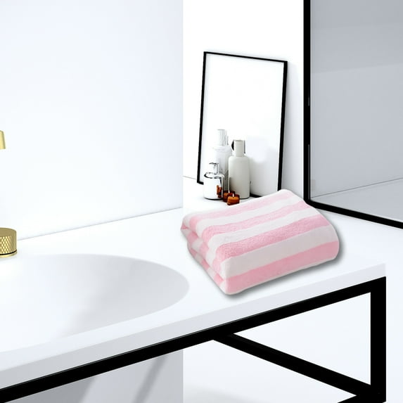 Striped Bath Towels,Microfiber Bath Towel,Lighter & Quick Dry Towels Luxury Terry Cotton Towels for Bathroom Spa Swi,mHand Towels,Drying Microfiber Velvet Towels,Hotel Bathroom Hand Towel