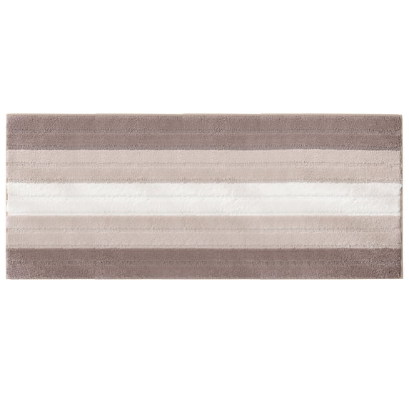 Striped Bathroom Rug Gradient Bath Mat Non-Slip Door Mats Soft Shaggy Thick Bath Rugs Absorbent machine washable Floor Mats for Bath Room, Toilet, Bedroom, Kitchen,18''x 47'',Brown